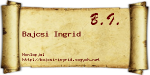 Bajcsi Ingrid névjegykártya